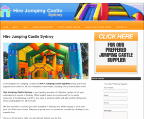 hirejumpingcastlesydney.com.au: Hire Jumping Castle Sydney - Jumping Castles Sydney, Sydney Jumping Castles!
Hire Jumping Castle Sydney - we aim to find you a great supplier of jumping castles in Sydney. Jumping castle quality varies greatly so make sure you shop around.