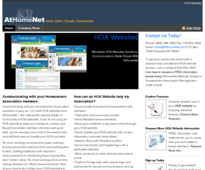 hoa-websites.org: HOA Websites | Homeowners Association Websites
HOA Websites - AtHomeNet.com websites are simple, affordable and easy to learn. You don’t have to know HTML code or other complex design programs, either.