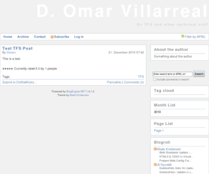 omarv.net: D. Omar Villarreal | On TFS and other technical stuff
On TFS and other technical stuff