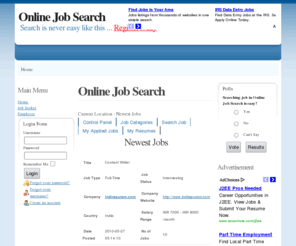 onlinejobsearch.in: Online Job Search India | onlinejobsearch.in
Online Job Search Current Location : Newest Jobs Control Panel Job Categories Search Job My Applied Jobs My Resumes Newest Jobs Title Content Write...