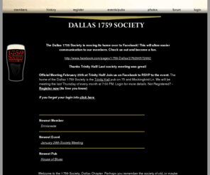 1759dallas.com: The Dallas 1759 Society - Dallas Chapter of the Guinness 1759 Society
1759 Society Dallas Chapter - Home of the Dallas 1759 Society. A Guinness drinking club for drinkers in the Dallas area