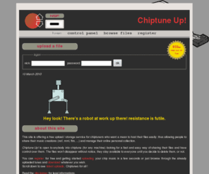 chiptuneup.com: Chiptune Up! - home
Free upload, sharing and download service for NES musicians or other chiptuners