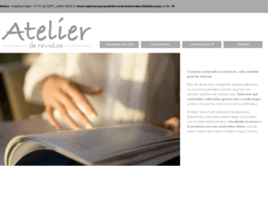 grupoatelier.es: ATELIER DE REVISTAS. Productos editoriales y nuevas ideas en marketing (Grupo Atelier)
Nuevas ideas en marketing: Productos editoriales exclusivos con contenidos afines a su marca.