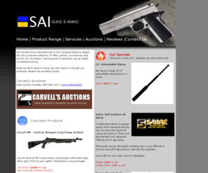 guns.co.nz: SAI Guns and Ammo


              SAI (Small Arms International) is NZ's leading firearms dealer. We 

              sell a massive selection of rifles, pistols, accessories and 

ammunition, for recreation, hunting and competition use at competitive prices.