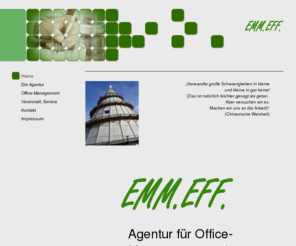 emmeff-agentur.org: Home
Büro- und Veranstaltungsdienstleistungen