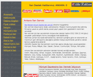 ostimilanservisi.com: Ankara İlan Servisi, Ostim ilan servisi
Ankara Seri İlan Servisi- 0(312)336 22 44 - 0 (544) 336 22 44, Hürriyet-Posta-HaberTürk-Star-Sabah seri ilan sayfaları, ilan örnekleri, seri ilan teknik bilgileri, seri ilan formunu bu kategoride bulabilirsiniz.