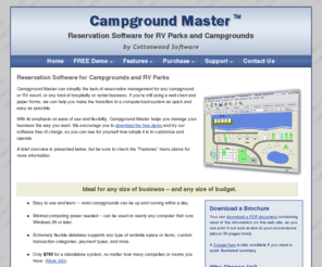 reservation-software.net: Campground Reservation Software -- Campground Master
Campground Software for reservation management at campgrounds, RV parks, resorts and more.