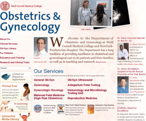 cornellobgyn.org: Obstetrics and Gynecology | Weill Cornell Medical College
Welcome to the Department of Obstetrics and Gynecology at Weill Cornell Medical College and NewYork-Presbyterian Hospital. Our divisions include General Obstetrics/Gynecology, Gynecologic Oncology, Infectious Disease and Immunology, Maternal/Fetal Medicine, and Reproductive Endocrinology.