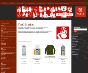 yaomarket.com: YAO Market
YAO Market stocks Chinese medicinal herbs, homeopathic remedies, and nutritional supplements.