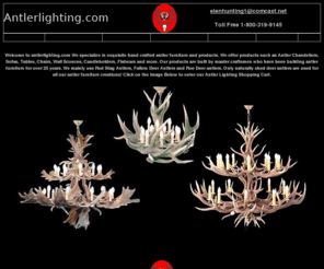 antlerlighting.com: Antler Lighting - Hand Crafted Antler Chandeliers - AntlerLightng.net
Antler Chandeliers, Red Stag Antlers, Fallow Deer Antlers and products created by master european craftsmen