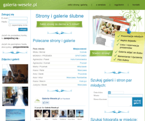 wesele-galeria.pl: Strony ślubne - stwórz stronę ślubną w 5 minut  - galeria-wesele.pl
Strony ślubne mogą być darmowe, śliczne i bardzo funkcjonalne. Sprawdź nasze rozwiązanie. Strony weselne dla Par Młodych.