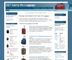 22carryon.com: 22 Carry On Luggage | Reviews and Price Comparisons
Looking for the best 22 inch Carry On Luggage for your needs and budget? Check out our extensive reviews and price comparison before you buy.