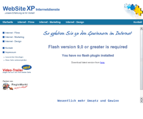 website-xp.de: WebSiteXP Internetdienste - Marketing-orientiertes Internet - Erfolgreiches Internet-Marketing und e-Commerce
Zu wenig Umsatz mit Ihrer Homepage ? Niemand findet Sie im Internet ? Erfahren Sie wie Ihre WebSite erfolgreicher wird. Wir schalten den Marketing-Turbo ein ... 