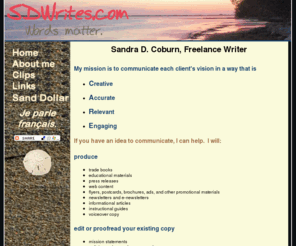 sdwrites.com: Sandra D. Coburn, Freelance Writer
Sandra D. Coburn, freelance writing, content writing, copywriting, editing, and proofreading