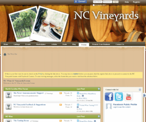 nyvine.com: NC Wine & Vineyards Forum
North Carolina wine social community covering news, blogs, and events from vineyards and wineries across the state.  Come share your wine experience, make new friends, and involved in the wonderful wines of North Carolina.