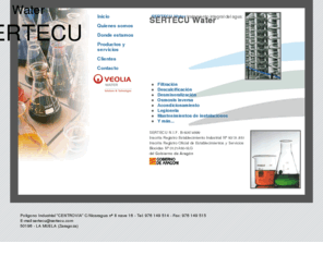 sertecu.com: SERTECU - Tratamiento Integral del Agua
omnifiltracion, osmosis, inversa, descalcificacion, desinfeccion, desmineralizacion, prevencion, control, legionella, legionela, productos, quimicos, comercial, agua, tratamiento, zaragoza, aragon, la muela, centrovia