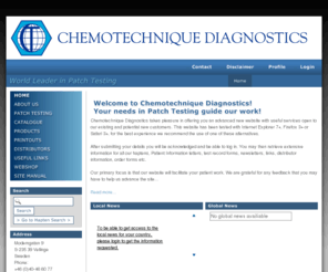 chemotechnique.org: Chemotechnique Diagnostics - Home
Chemotechnique Diagnostics - leaders in Patch Testing, worldwide distribution.