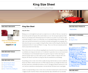 kingsizesheet.net: King Size Sheet
King Size Sheet supplies a fantastic selection of sheets with very low price tags. Click here to get a great price on all King Size Sheets today.