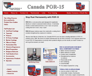 canada-por15.com: Buy POR-15 Coatings from Canada-POR15.com
POR-15 Dealer - a moisture cured, rust preventative coating. POR-15 is actually strengthened by exposure to ambient moisture.