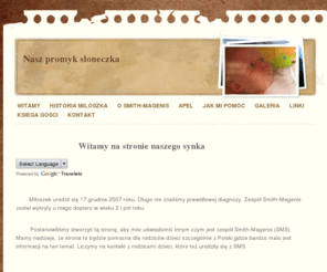 smithmagenis-milosz.com: Witamy - Nasz promyk sloneczka
smith-magenis