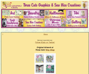 threecatsgraphics.com: Welcome to the Home of Three Cats Graphics Artwork & Jewelry
Index page for Three Cats Graphics & Sew Nice Creations