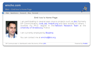 emcho.com: emcho.com : Main - Emil Ivov's Home Page browse
