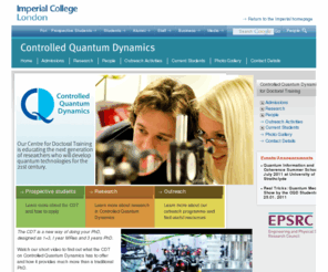 cqddtc.com: Controlled Quantum Dynamics Doctoral Training Centre
