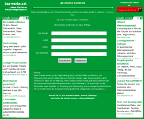 geschenke-portal.biz: Sie können diese Adresse erwerben
Geschenke für jeden Anlass und in jeder Preislage. Ganz persönliche Geschenkideen. Diese Adresse speziell für Geschenke können Sie erwerben.