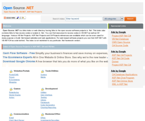 dotnetopen.net: Open Source .NET,C#,ASP.NET,VB.NET Projects,Free .NET Code,Scripts
Open Source Projects in .NET,ASP.NET,VB.NET,C#. Open source .Net Projects, Free .NET Source Code and ASP.NET Scripts