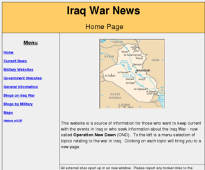 iraqwarnews.info: Iraq War News
A website dedicated to Iraq war news resources.