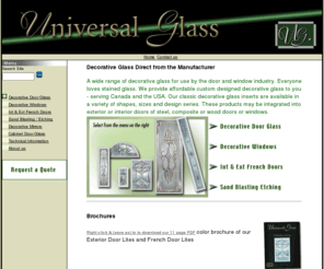 doorlite.com: Universal Glass
decorative glass manufacturer, manufacturing decorative glass for your entry doors, door lites, side lites, sidelight, windows and transoms