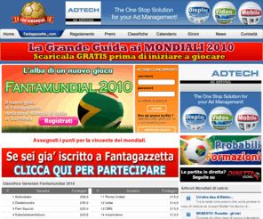 fantamundial.com: Fantamundial - Il fantasy game dei mondiali di calcio Sud Africa 2010
Fantamundial, Mondiali, Calcio, Sud Africa, formazioni, probabili formazioni, voti, calciatori, indisponibili, squalificati