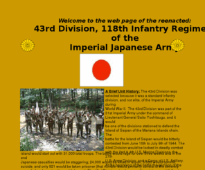 midatlanticreenacting.com: 43rd Division Imperial Japanese Army reenacting webpage
A reenactment webpage of the 43rd Division of the Japanese Imperial Army with members located all up and down the eastern seaboard of the United States.