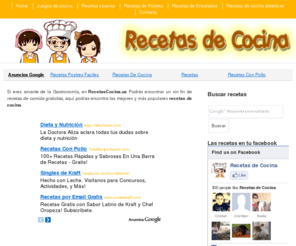 recetascocina.us: Recetas de Cocina - Gastronomia, Recetas de cocina dietéticas
Recetas de cocina gratis para toda clase de ocasión, desde caseras, comidas dietéticas, mexicanas, navideñas, pascua, entre muchas otras más.