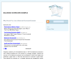 balancedscorecardexample.com: Balanced Scorecard Example
See balanced scorecard example. Free download and easily customize.