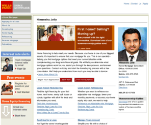 himanshu-jolly.info: Wells Fargo Home Mortgage -- Himanshu Jolly  NMLSR ID 457658 -- Home Mortgage
Whatever your mortgage needs, Wells Fargo Home Mortgage and Himanshu Jolly offer home financing solutions for homebuyers or homeowners looking to refinance in Milpitas, CA.