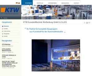 ktw-wug.de: KTW Kunststofftechnik Weißenburg GmbH & Co.KG
KTW - Kunststofftechnik Weißenburg - Ihr Lieferant für Komplettsysteme aus Kunststoff