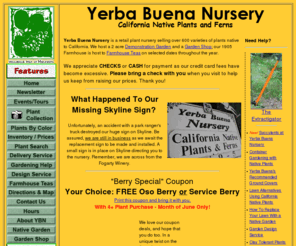 yerbabuenanursery.com: Home: Yerba Buena Nursery, Specializing in California Native Plants and Ferns
World\