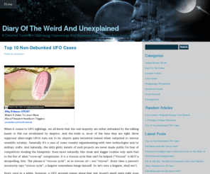 weirdandunexplained.org: Diary Of The Weird And Unexplained
Your shadow reporter for all things bizarre and unexplained from the Bermuda Triangle to Roswell to mysterious people and creatures to the outer limits of space. Some questions answered, even more asked - all bizarre.