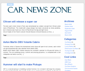 carnewszone.com: Car News Zone :: Free News About Cars
Blog about cars providing hot free news from cars market and other useful information about cars. See whats going on on the car market.