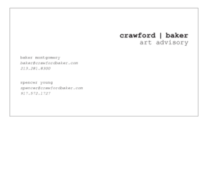 crawfordbaker.com: crawford | baker
crawford | baker - Art advisory