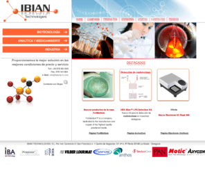 ibiantech.com: Ibiantech S.L.-  Biotecnología - Analítica y medioambiente - Industria - Biologia Vegetal
IBIAN nace de la necesidad de ofrecer suministro y servicio a los laboratorios de investigación y análisis de una forma más cercana y eficiente. Comercializar productos que responden a un alto nivel de calidad, ofrecer precios competitivos y dar el mejor servicio son los tres pilares de nuestra empresa.