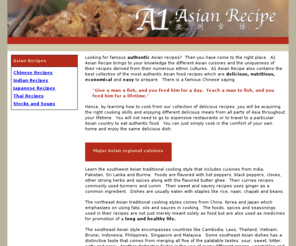 a1asianrecipe.com: A1 Asian Recipe | Healthy Asian Recipes | Easy Asian Recipes| Asian Cuisine | Chinese Recipes | Vietnamese Recipes | Singaporean Recipes
A1 Asian Recipe brings you a collection of authentic asian recipes. You can find a multitude of recipes covering Japanese, Chinese, Thai, Korean, Filipino and many more