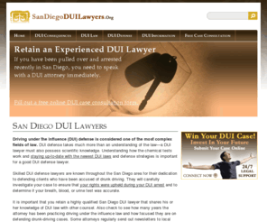 sandiegoduilawyers.org: San Diego DUI Lawyers
Contact our San Diego DUI lawyers immediately if you have been falsely charged with driving under the influence.  Please submit a free case consultation form from our web site for dedicated service.