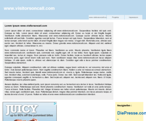 visitorsoncall.com: visitorsoncall.com: Alles zu visitorsoncall.com
Informationen rund um das Thema visitorsoncall.com. Hier erhalten sie praktische Tipps bei visitorsoncall.com. Diese WebprÃ¤senz benÃ¶tigt noch ein wenig Liebe und Zeit, doch bald ist es soweit.