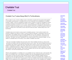 charitabletrustdirectory.com: Charitable Trust Types
How charitable trusts are formed including poverty alienation, educational pursuits, religious propagations and community benefit.