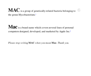 wtfisamac.com: WTF is a MAC?
A handy reference for majuscule-loving Windows users.