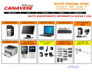 misper.it: MISTER PERSONAL STORE
computer usati canavese portatili usati canavese monitor usati canavese notebook usati canavese sottocosto canavese