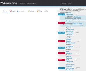 webappjobs.com: Web App Jobs | Job opportunities for creative, web and design professionals
Web App Jobs is a premium job board for reaching creative, web and design professionals.