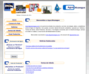 aguanicaragua.com: Agua e información sobre el MedioAmbiente Acuático, Productos, Servicios y Tecnologías del Agua
